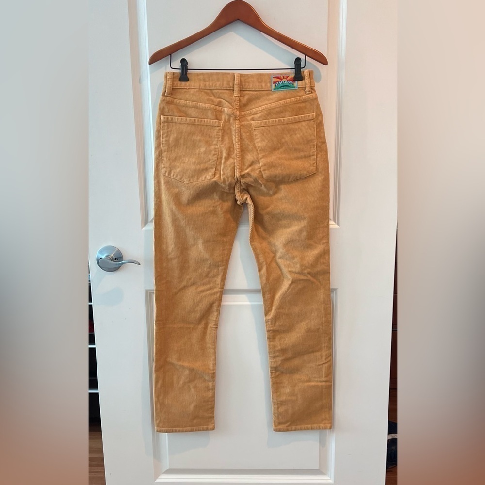 NWT Adriano Goldshmied Boost Mustard Yellow Corduroy Straight Leg Jean in Mud - Picture 11 of 16